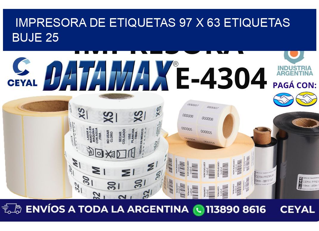 impresora de etiquetas 97 x 63 etiquetas  buje 25