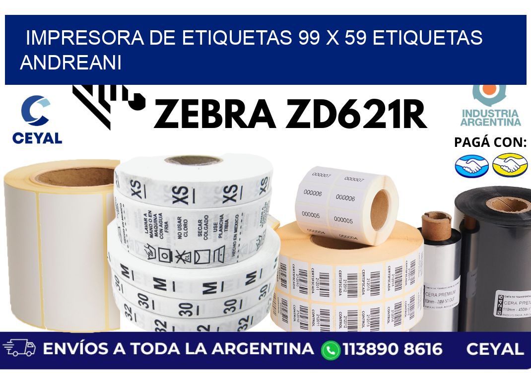 impresora de etiquetas 99 x 59 etiquetas andreani
