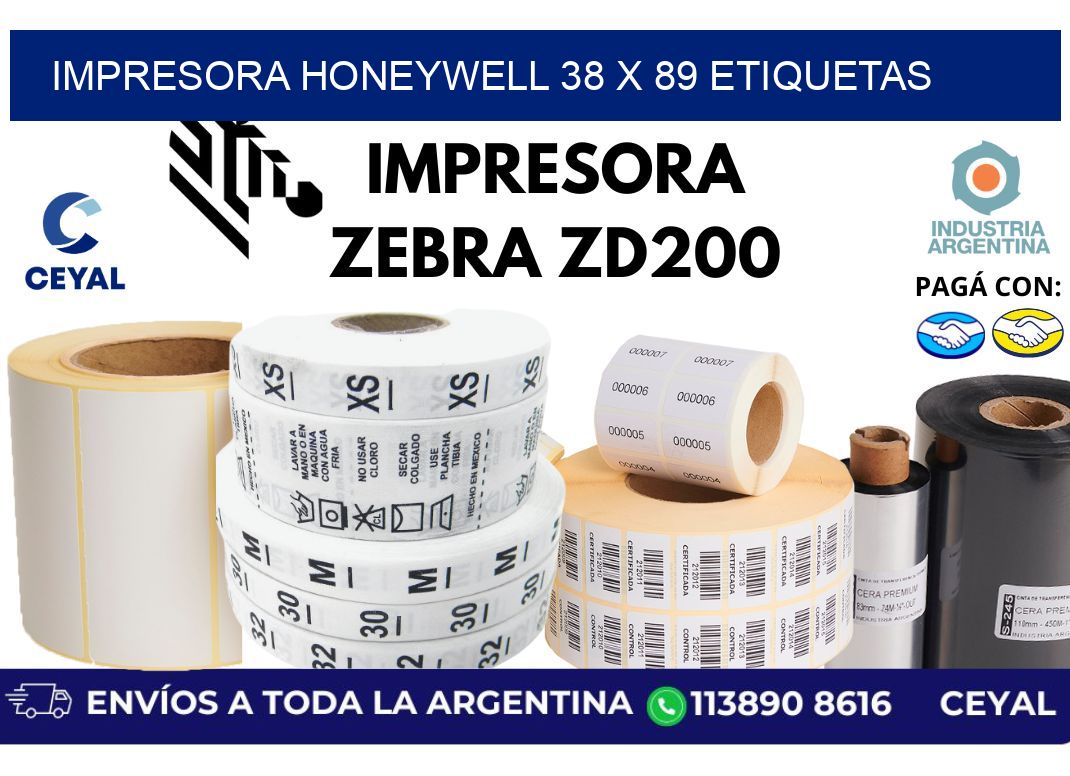 impresora honeywell 38 x 89 etiquetas