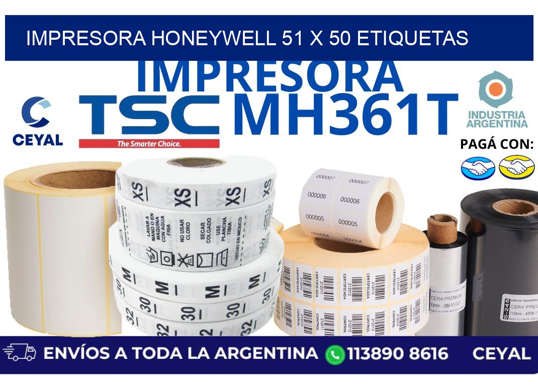 impresora honeywell 51 x 50 etiquetas