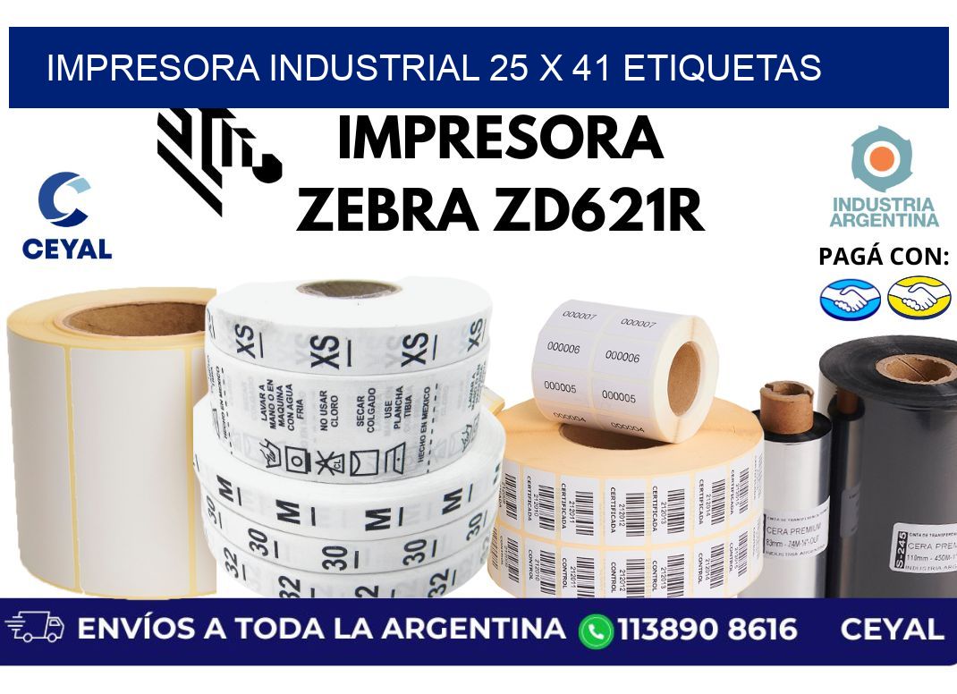 impresora industrial 25 x 41 etiquetas