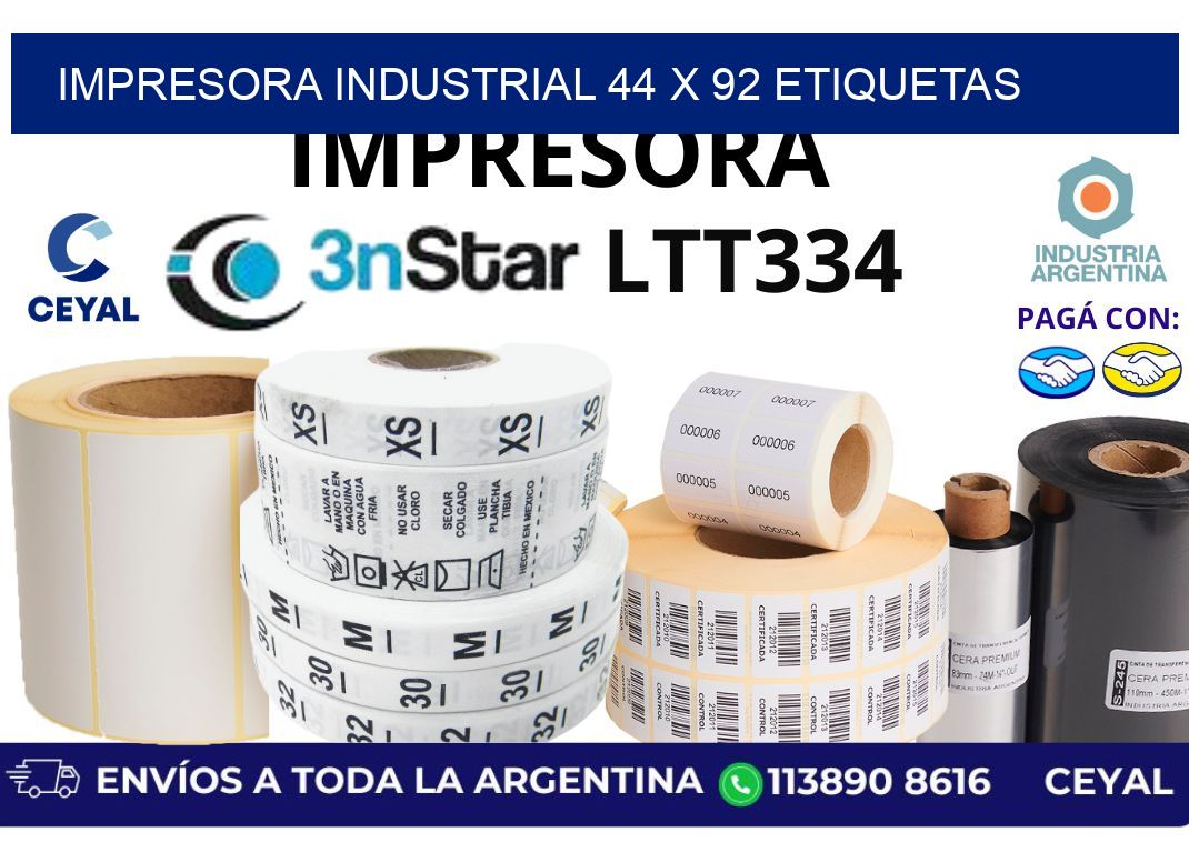 impresora industrial 44 x 92 etiquetas