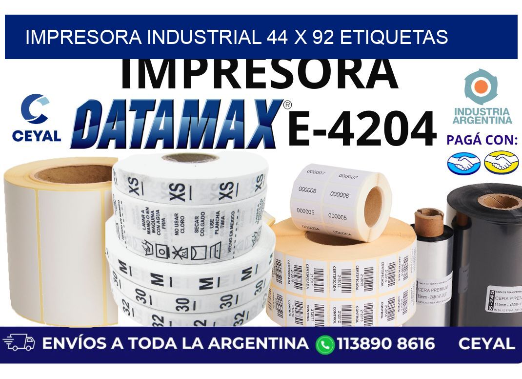 impresora industrial 44 x 92 etiquetas