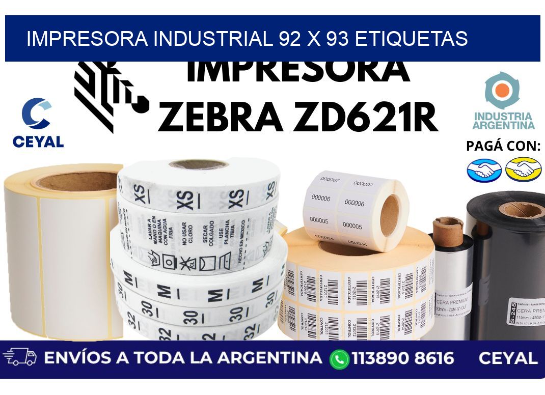 impresora industrial 92 x 93 etiquetas