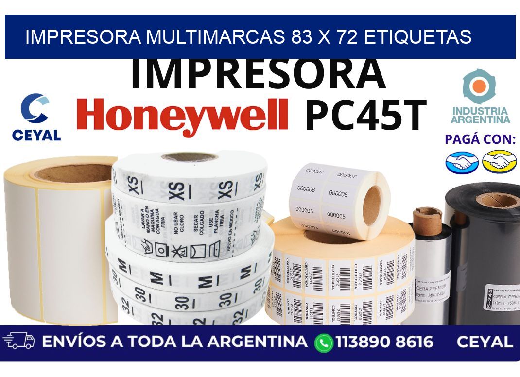 impresora multimarcas 83 x 72 etiquetas