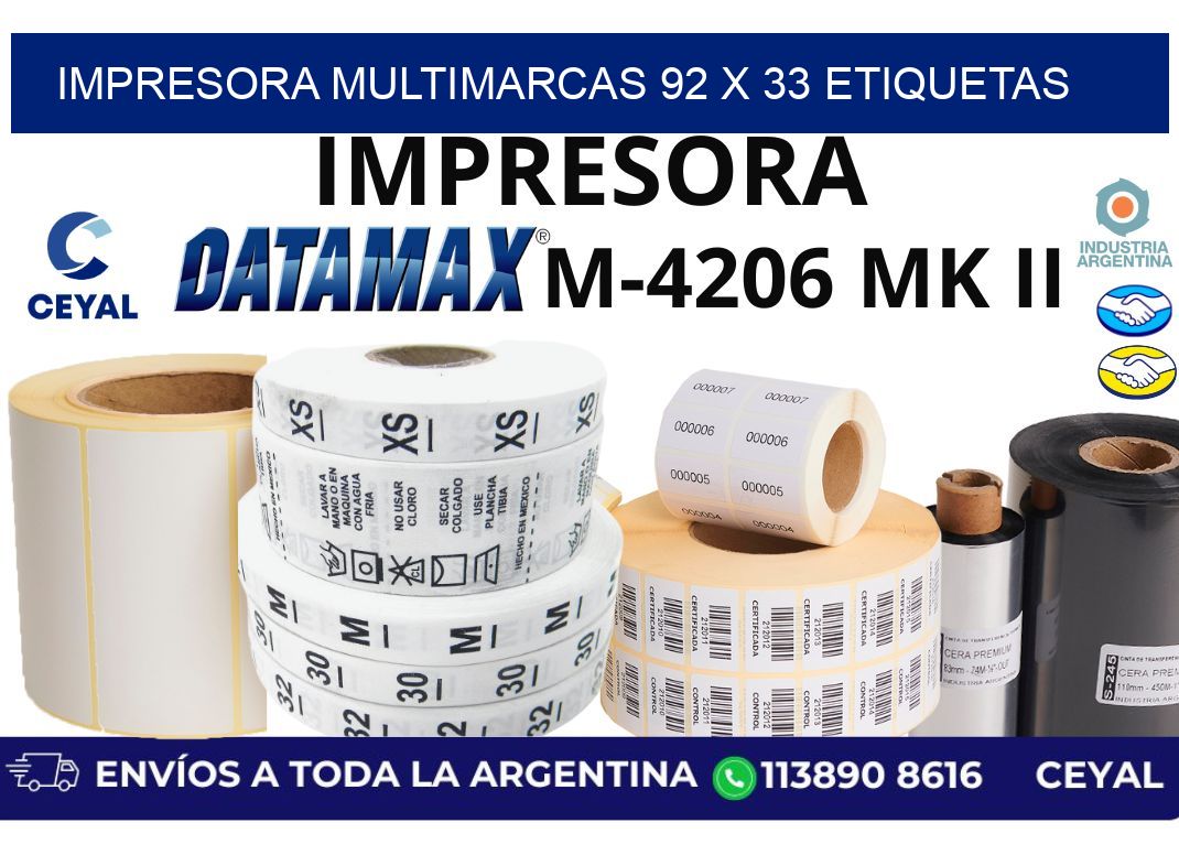 impresora multimarcas 92 x 33 etiquetas