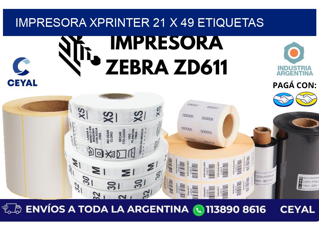 impresora xprinter 21 x 49 etiquetas