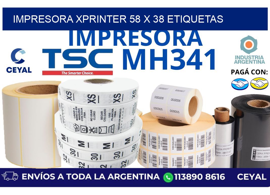 impresora xprinter 58 x 38 etiquetas
