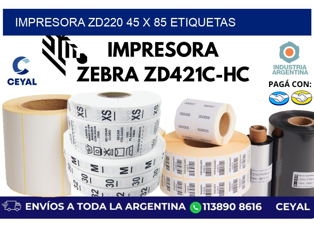 impresora zd220 45 x 85 etiquetas
