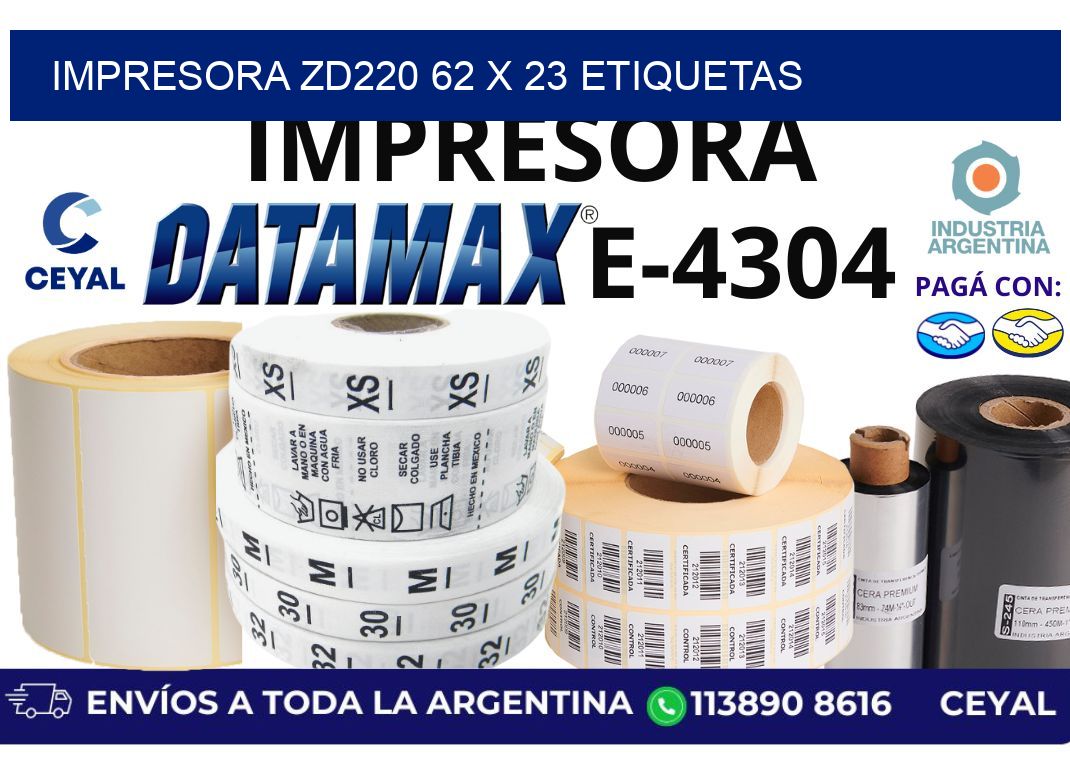 impresora zd220 62 x 23 etiquetas
