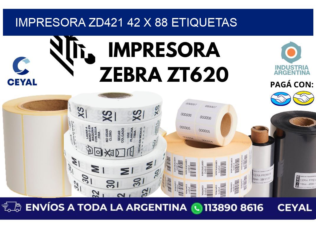 impresora zd421 42 x 88 etiquetas
