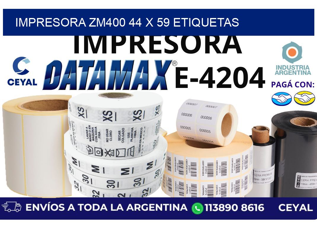 impresora zm400 44 x 59 etiquetas