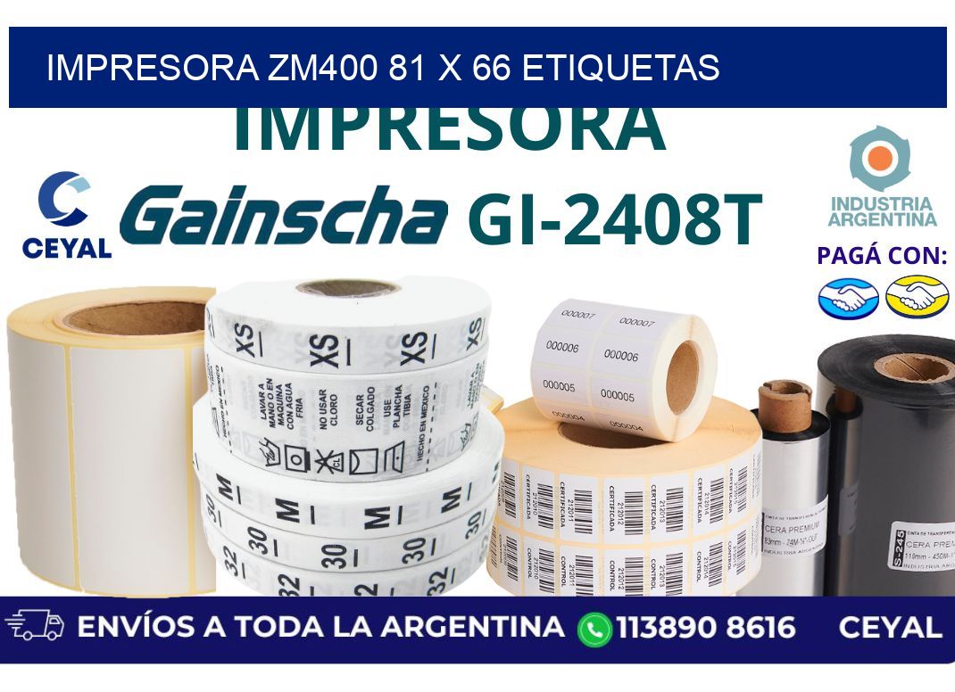 impresora zm400 81 x 66 etiquetas