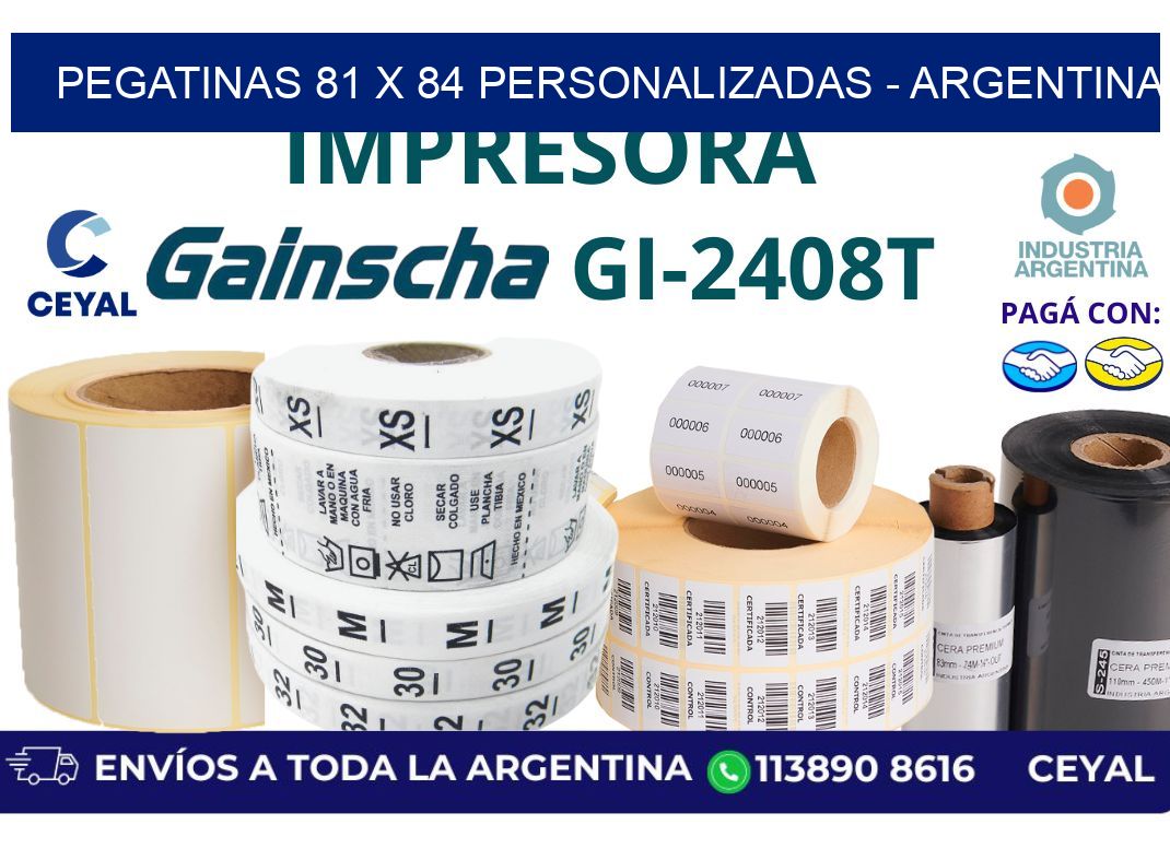 pegatinas 81 x 84 personalizadas – Argentina