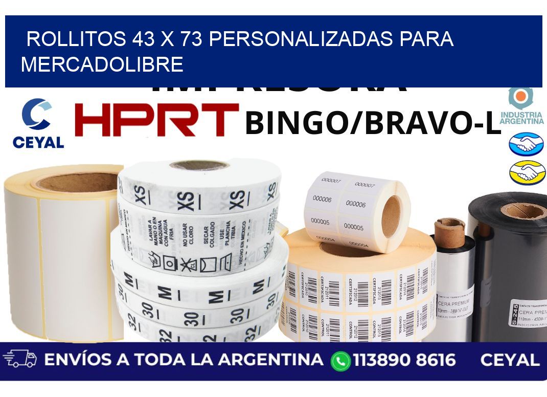 rollitos 43 x 73 personalizadas para mercadolibre