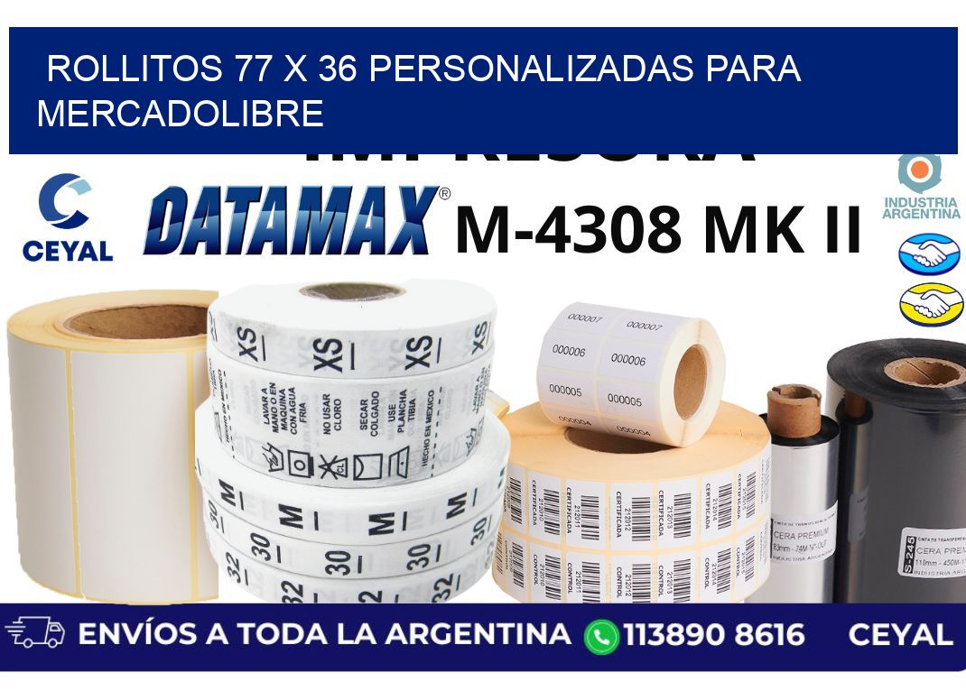 rollitos 77 x 36 personalizadas para mercadolibre