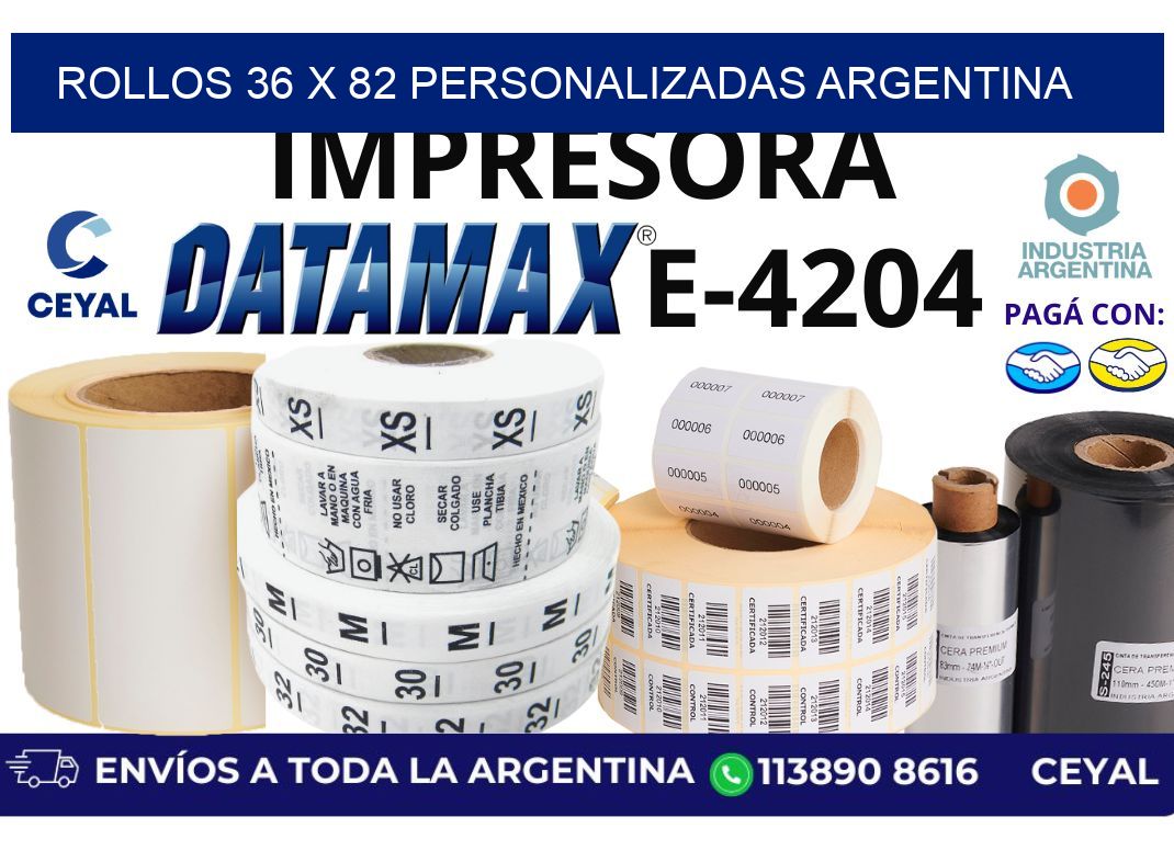 rollos 36 x 82 personalizadas argentina