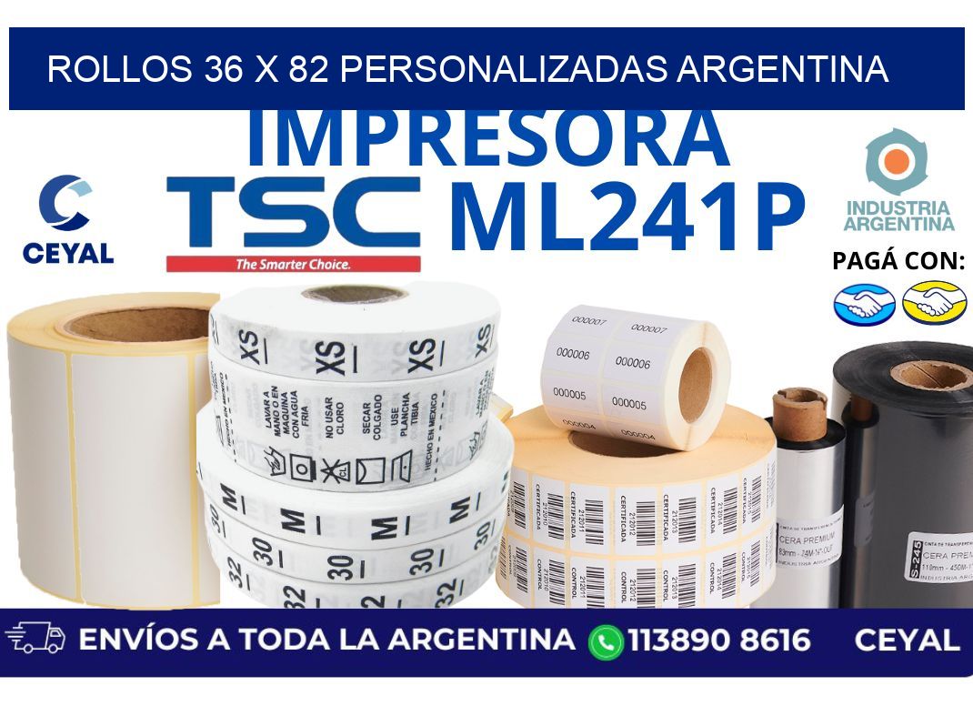 rollos 36 x 82 personalizadas argentina
