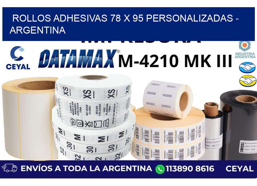 rollos adhesivas 78 x 95 personalizadas - Argentina