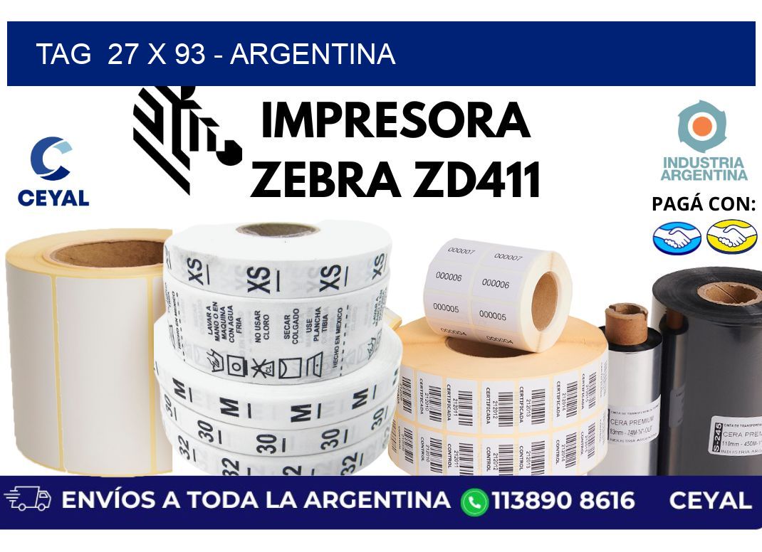 tag  27 x 93 - Argentina