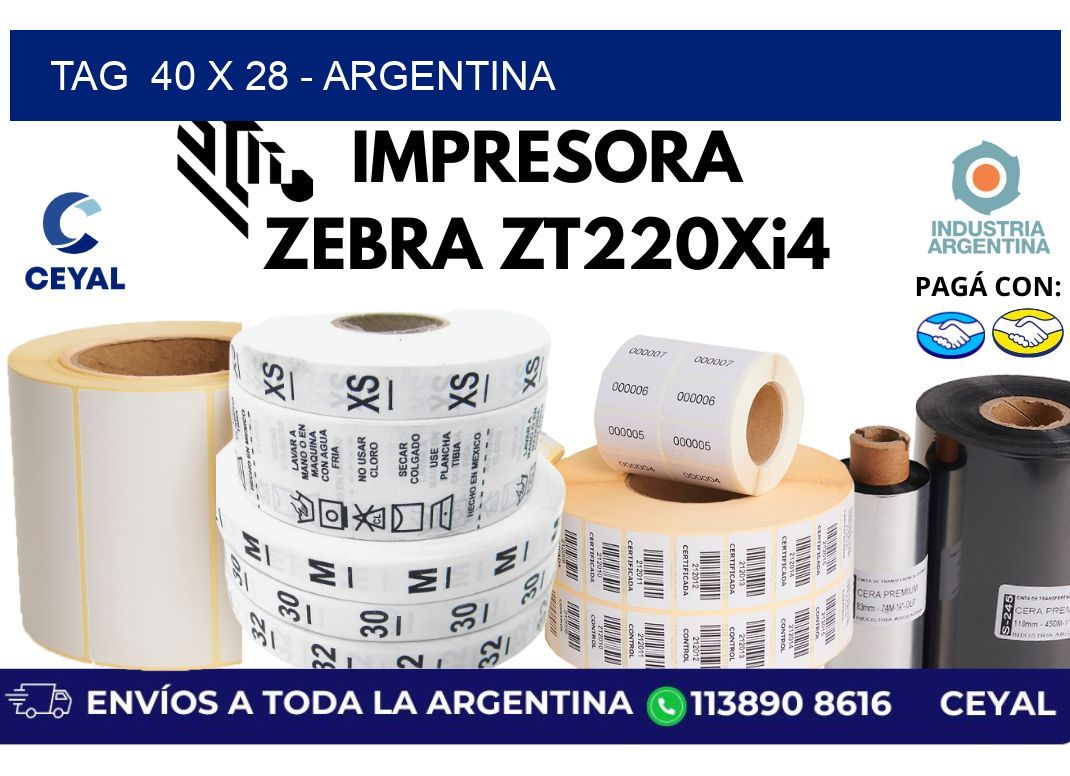 tag  40 x 28 - Argentina