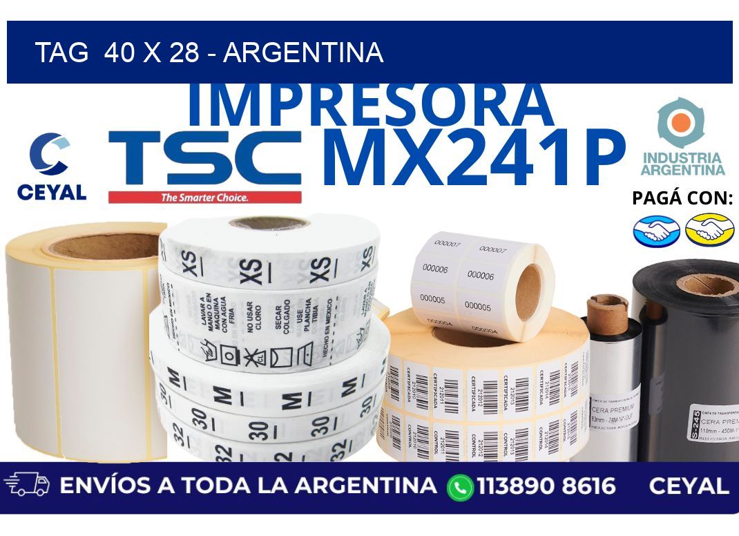 tag  40 x 28 – Argentina