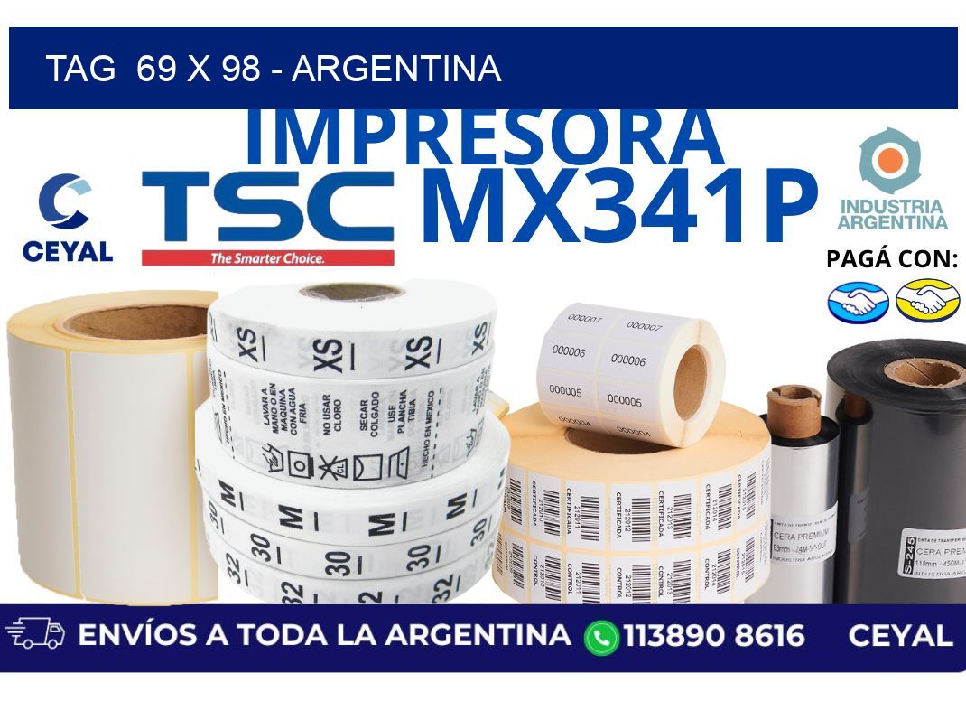 tag  69 x 98 - Argentina