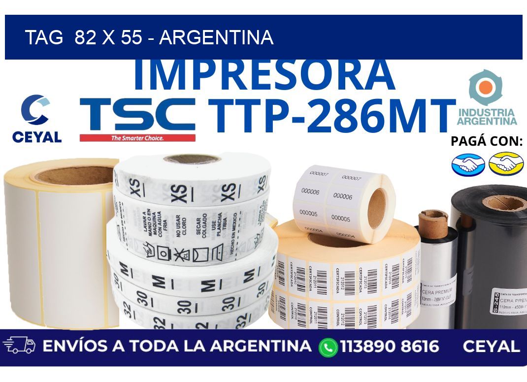 tag  82 x 55 - Argentina