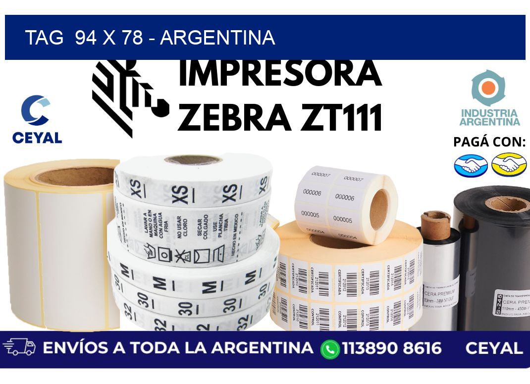 tag  94 x 78 - Argentina