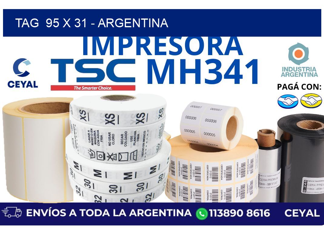 tag  95 x 31 - Argentina