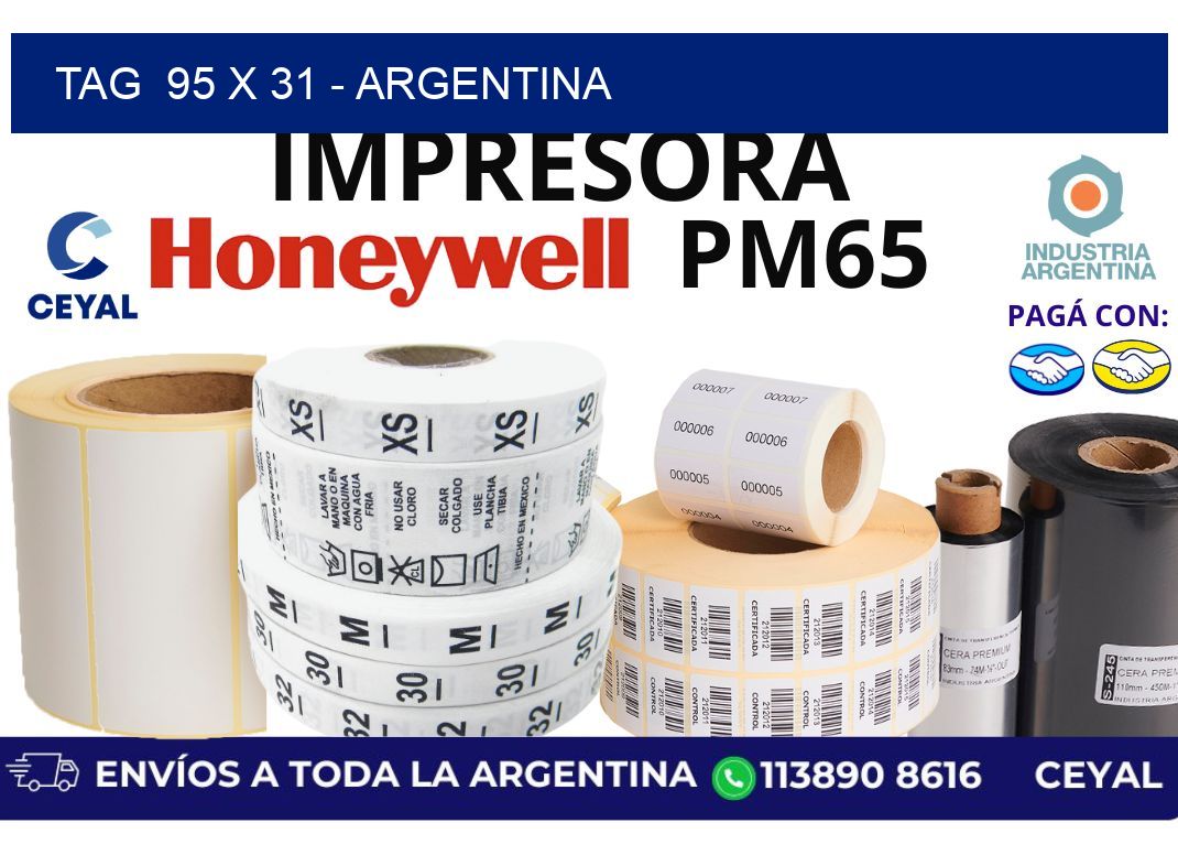 tag  95 x 31 - Argentina