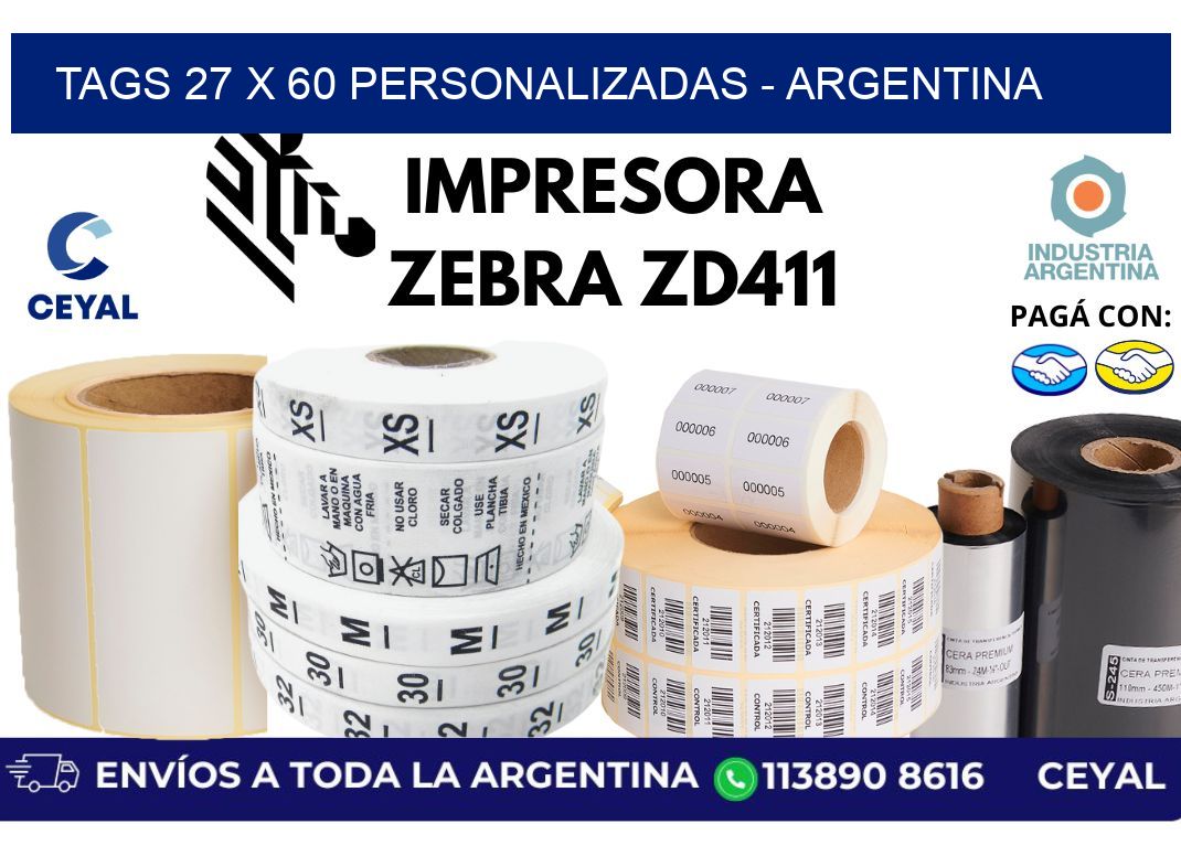 tags 27 x 60 personalizadas – Argentina