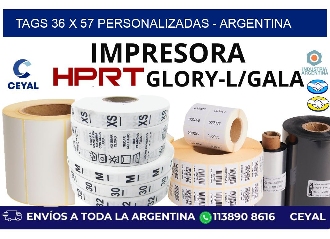 tags 36 x 57 personalizadas - Argentina
