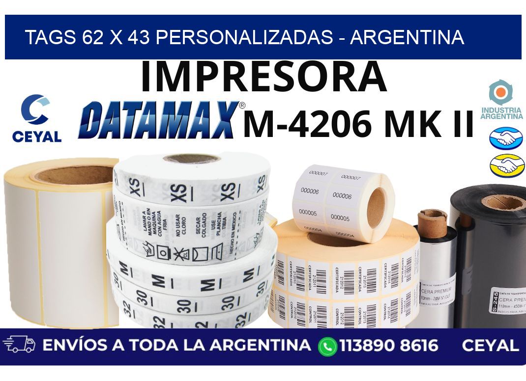 tags 62 x 43 personalizadas – Argentina