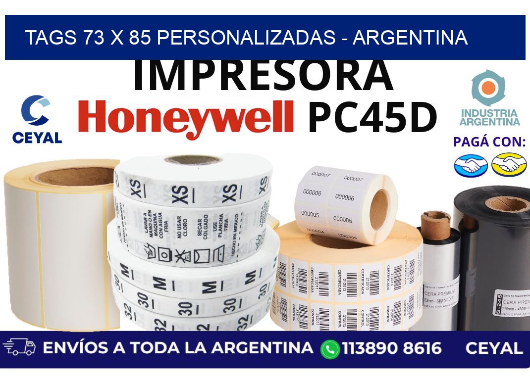 tags 73 x 85 personalizadas - Argentina