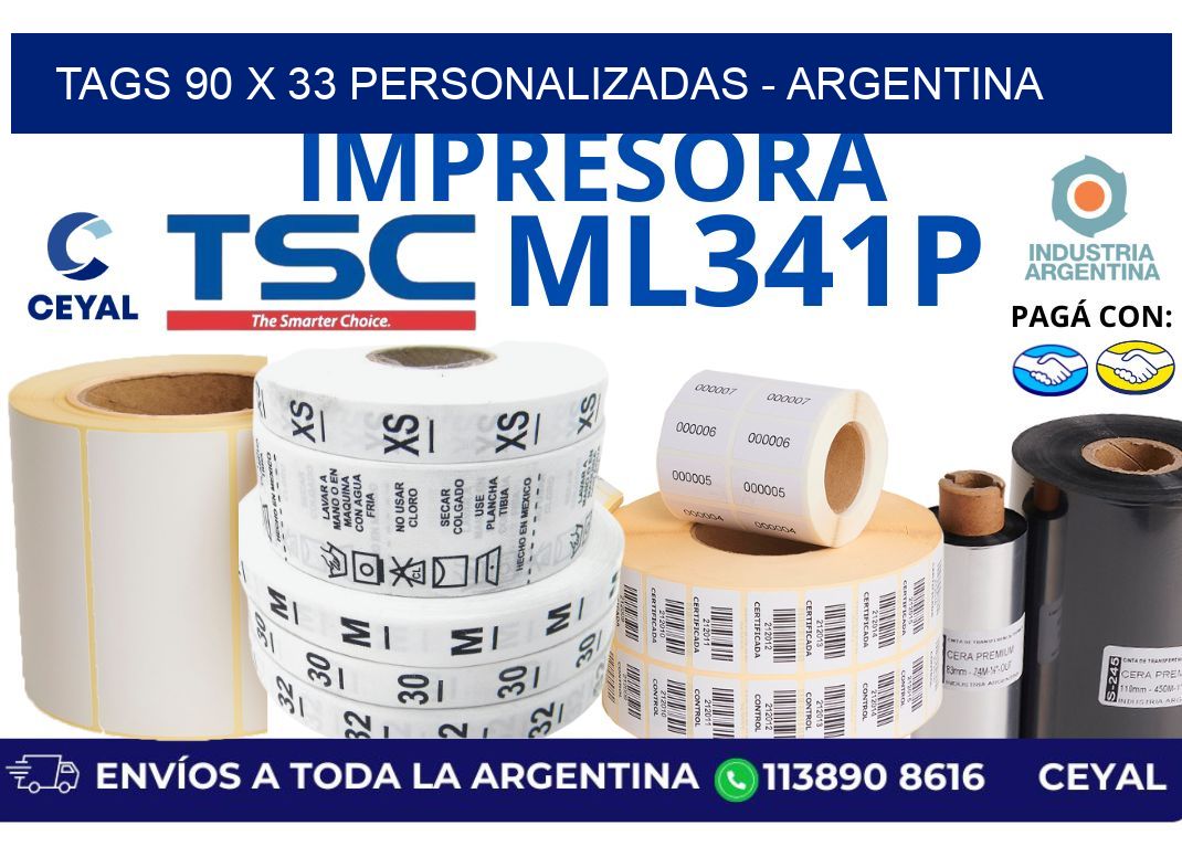 tags 90 x 33 personalizadas – Argentina