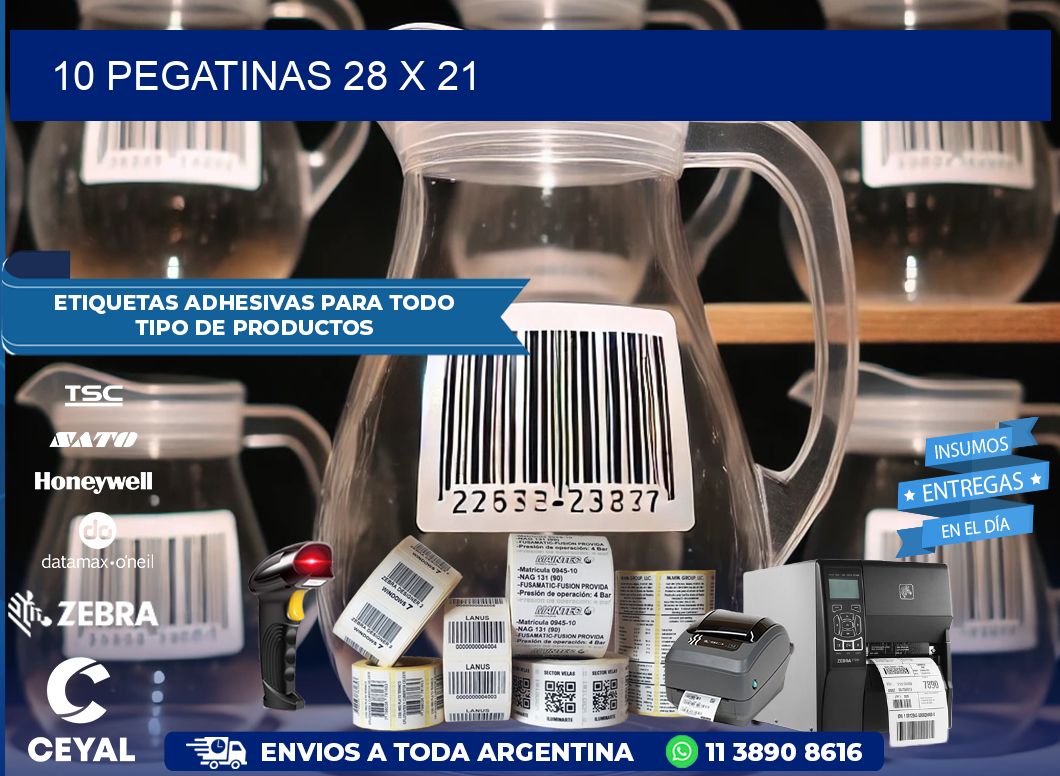 10 PEGATINAS 28 x 21