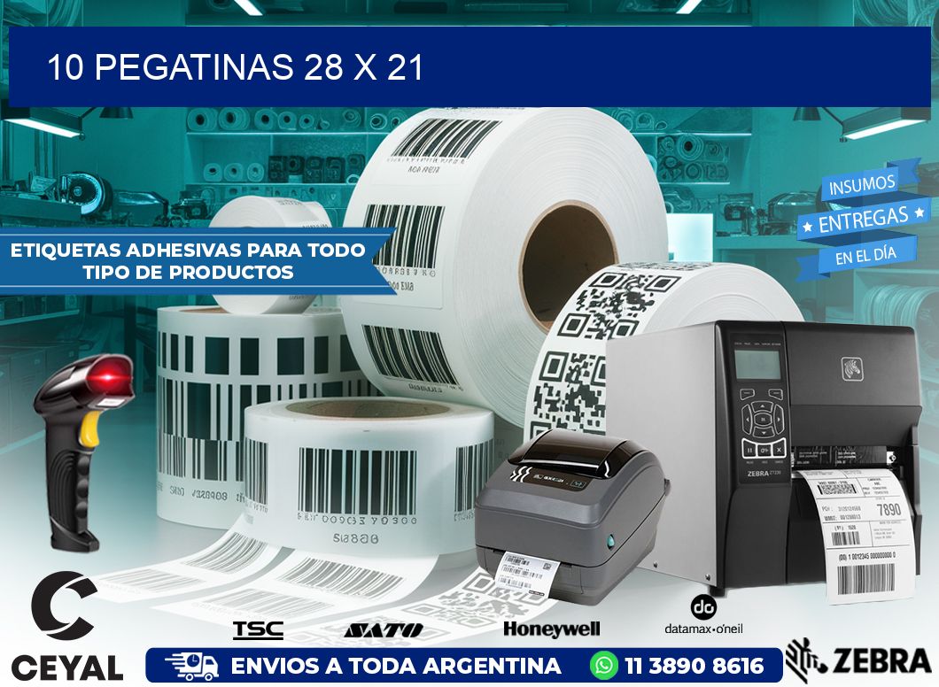 10 PEGATINAS 28 x 21