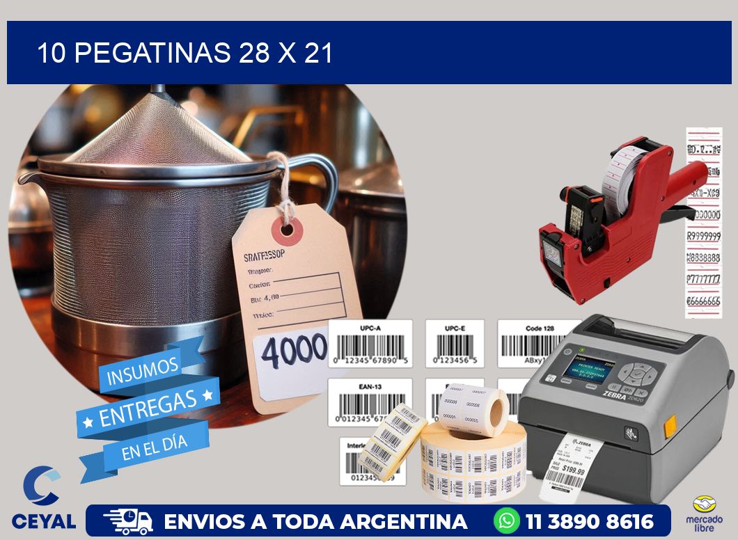 10 PEGATINAS 28 x 21