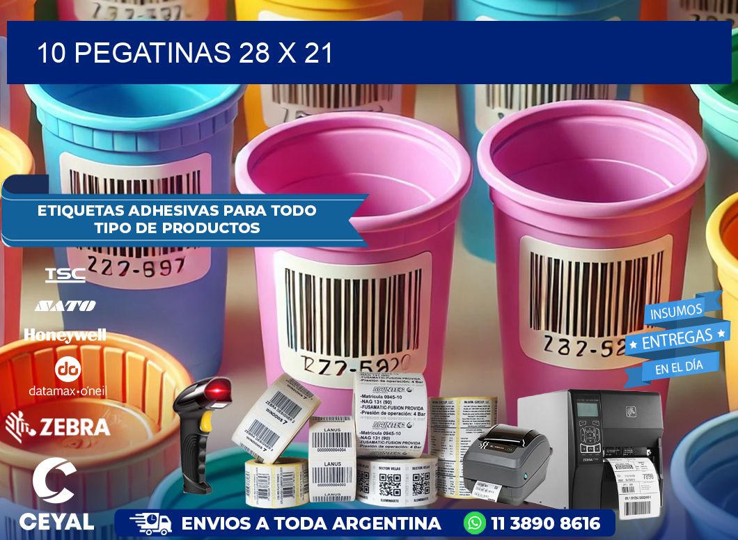 10 PEGATINAS 28 x 21