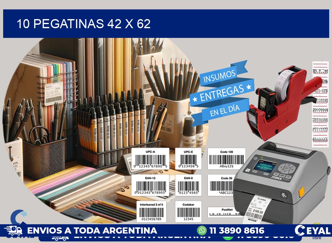 10 PEGATINAS 42 x 62