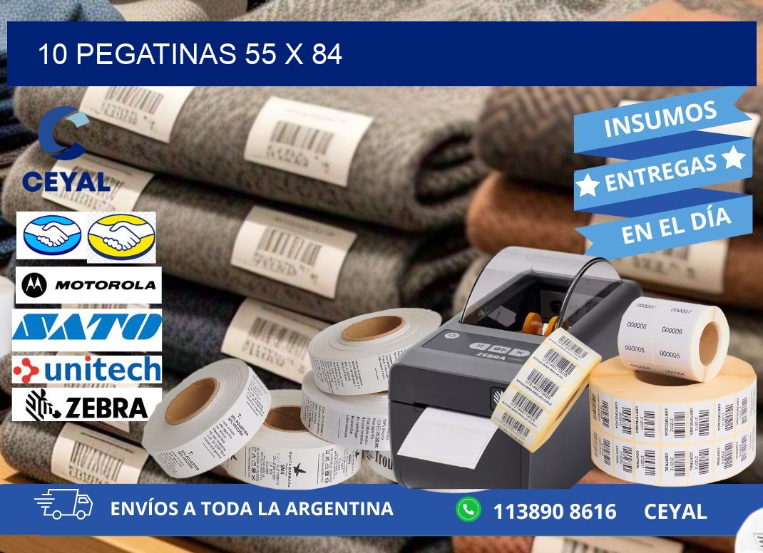 10 PEGATINAS 55 x 84