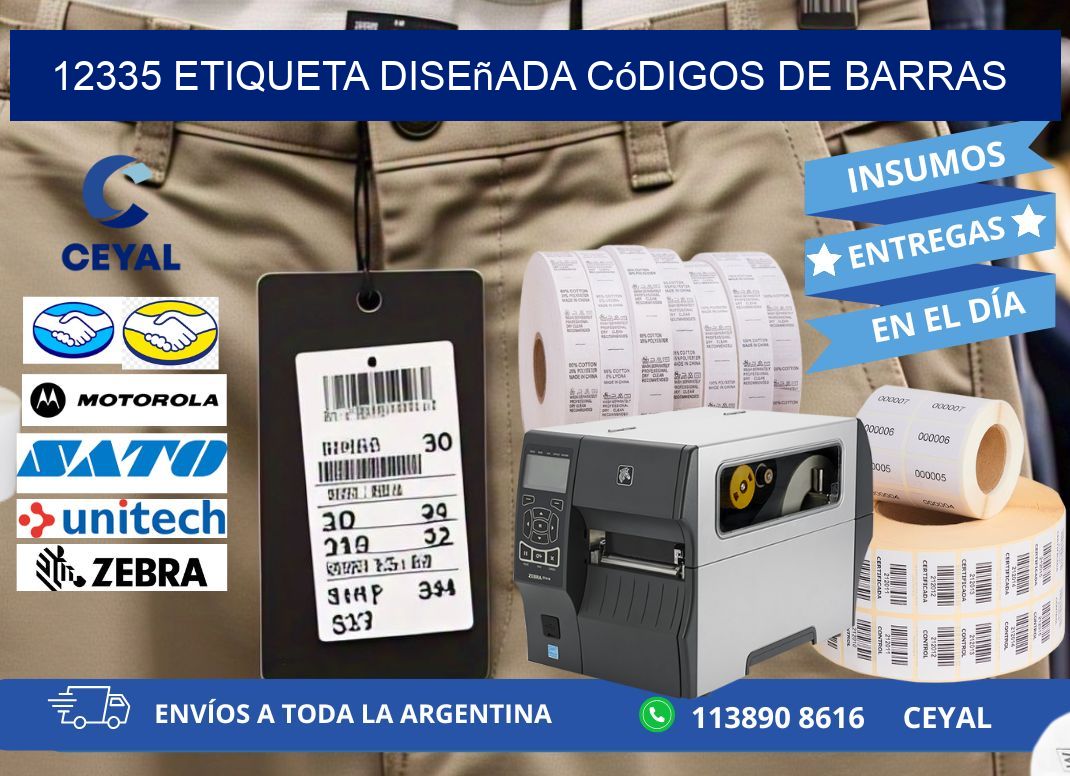 12335 etiqueta diseñada códigos de barras