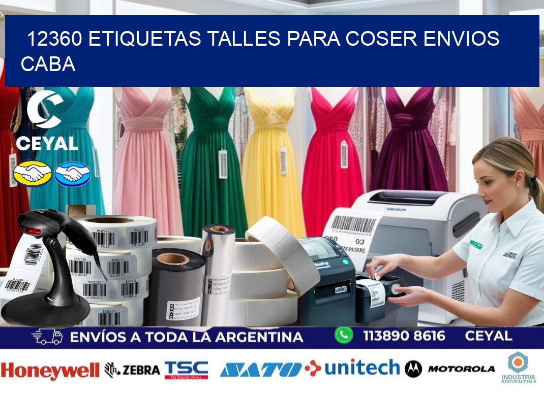 12360 ETIQUETAS TALLES PARA COSER ENVIOS CABA