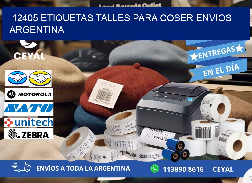 12405 ETIQUETAS TALLES PARA COSER ENVIOS ARGENTINA