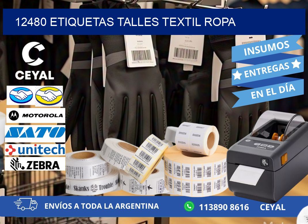 12480 ETIQUETAS TALLES TEXTIL ROPA
