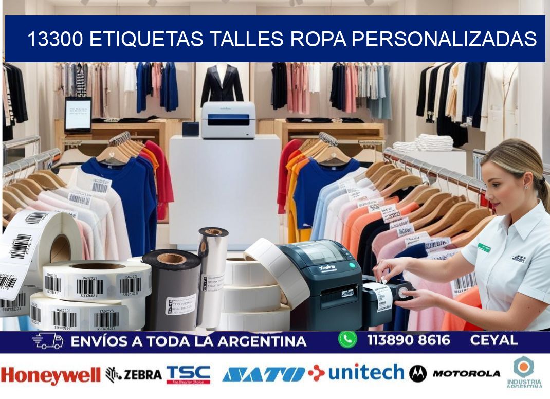 13300 ETIQUETAS TALLES ROPA PERSONALIZADAS