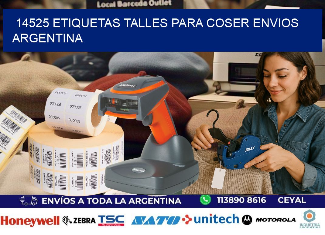 14525 ETIQUETAS TALLES PARA COSER ENVIOS ARGENTINA