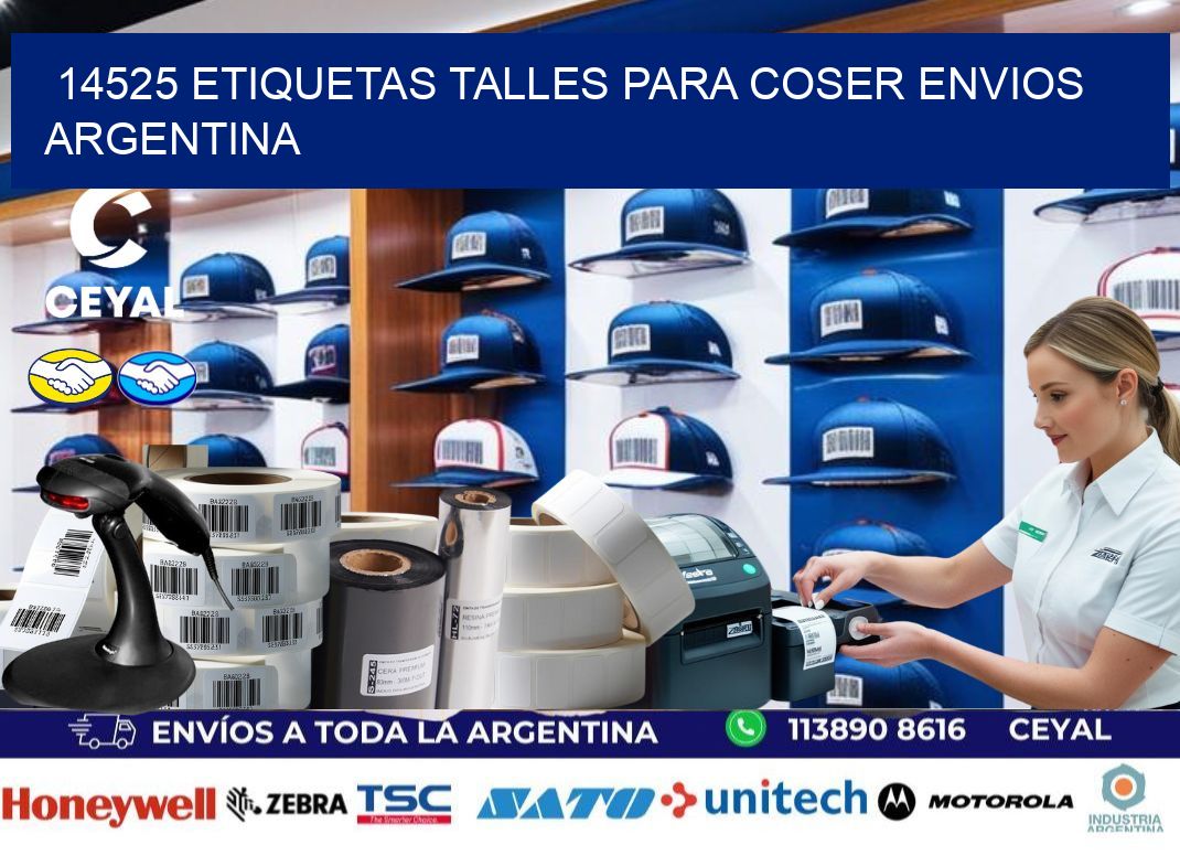 14525 ETIQUETAS TALLES PARA COSER ENVIOS ARGENTINA