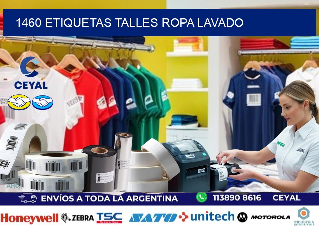 1460 ETIQUETAS TALLES ROPA LAVADO
